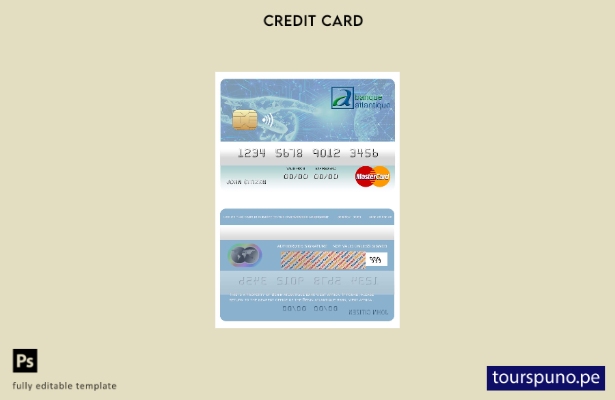 lista para imprimir plantilla de mastercard del banco Benin Atlantique